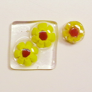 MILLEFIORI-Scheiben rot-gelb d: 12-14mm, 100g MILLEFIORI-Scheiben rot-gelb d: 12-14mm, 100g