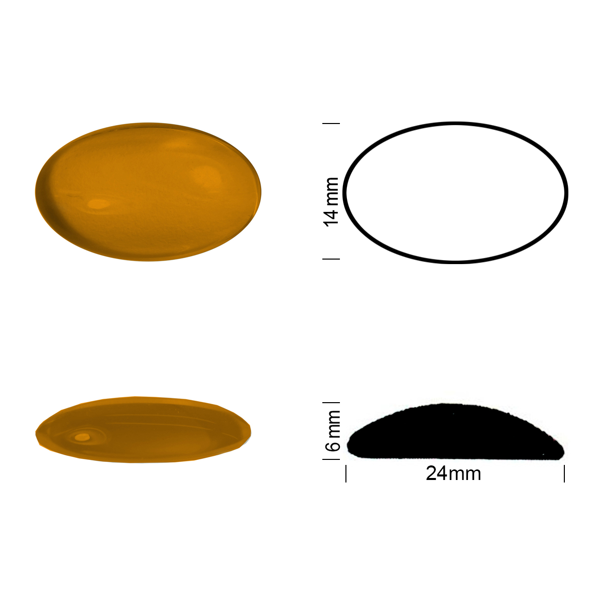 Jewel 24/14 medium amber Jewel 24/14 medium amber