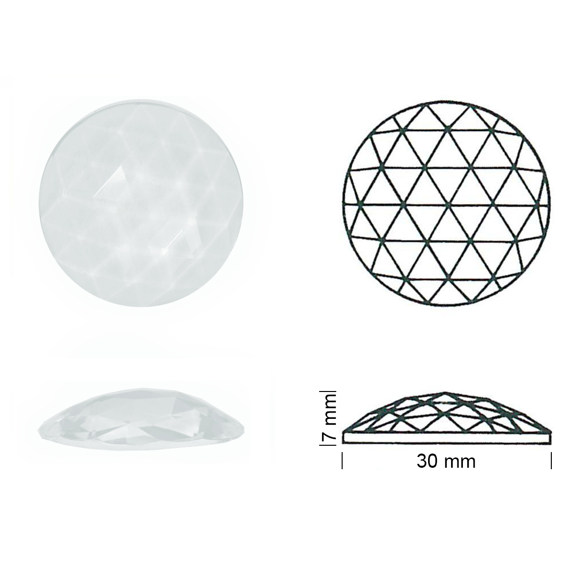 Jewel Faceted Round 30 white Jewel Faceted Round 30 white
