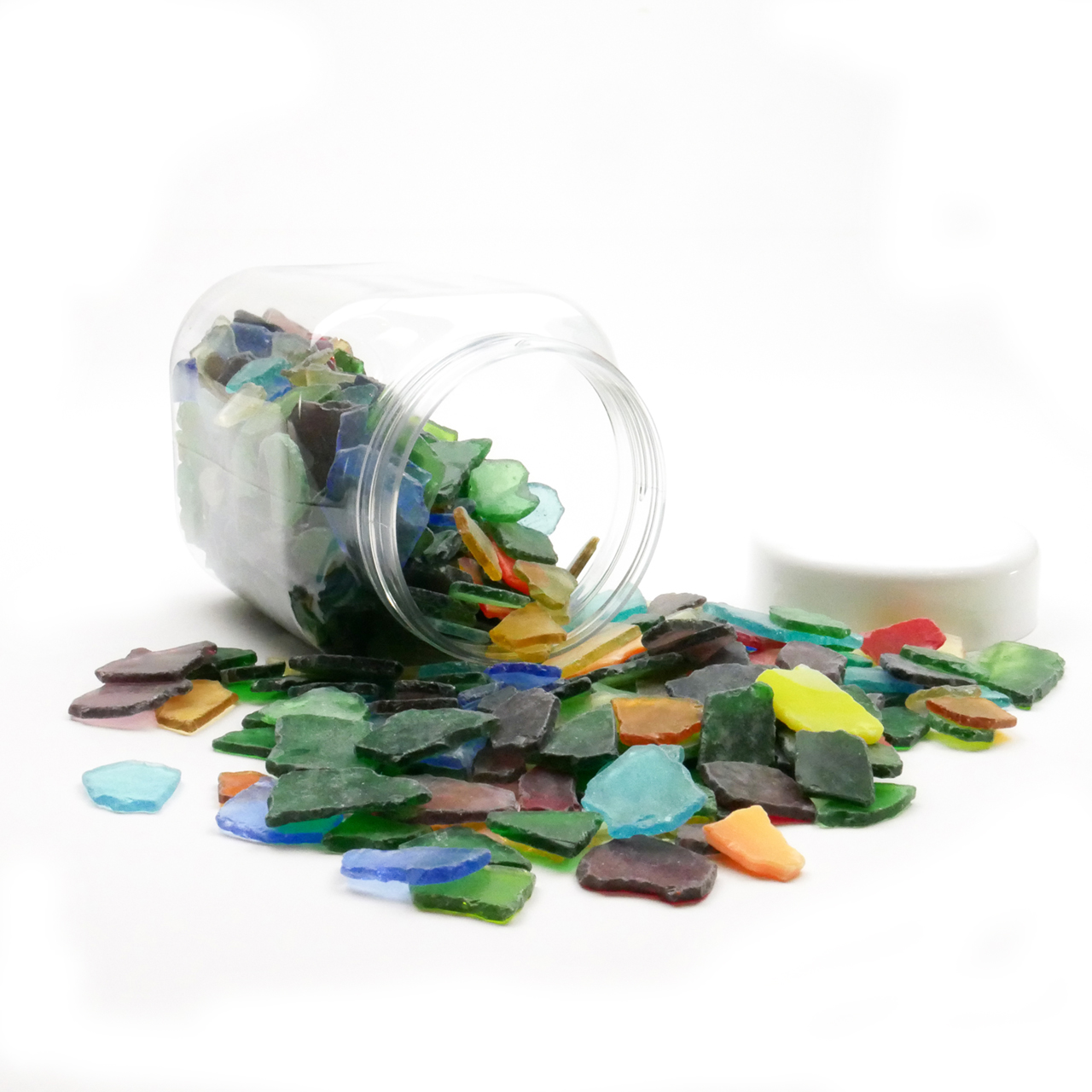 Mosaic crash glass M colored transparent 1kg Mosaic crash glass M colored transparent 1kg