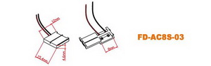 LED-connector for 8mm, with wire