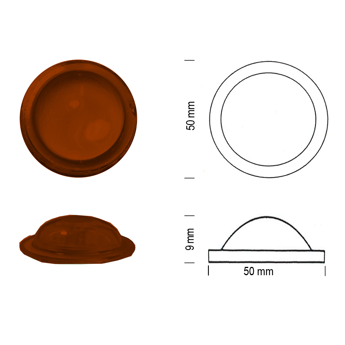 Bulleyes 50mm dark amber Bulleyes 50mm dark amber