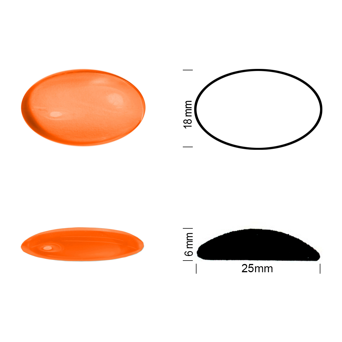 Glasstein Muggel 25/18 orange