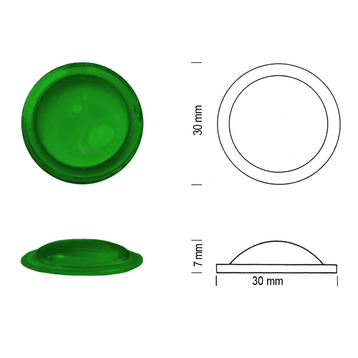 Bulleyes 30mm emerald green Bulleyes 30mm emerald green