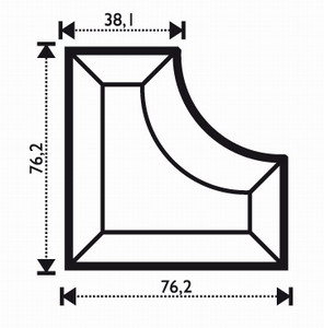 Bevel Inner corner 3 x3 x 1.5"