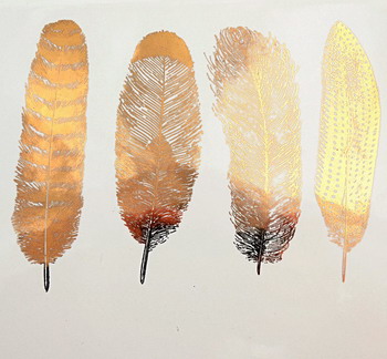 Fusing Decal large Feathers Nr.1 gold Fusing Decal large Feathers Nr.1 gold