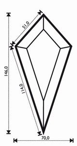 facette goutte 2,75x5,75"